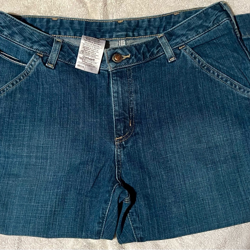 Carhartt denim Capri jeans. Carhartt tough with a feminine edge.